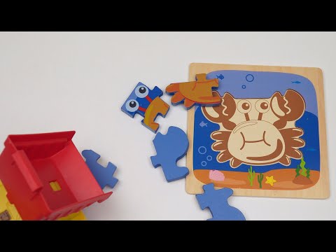 Toddler Learn to Count with Colorful Wooden Puzzles