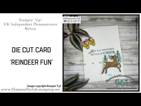 Clean and Simple Die Cut Card featuring Stampin’ Up! Reindeer Fun