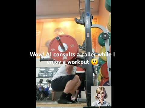 Watch my voice AI personal assistant consult a caller while I finish a set of squats. #voiceai #ai