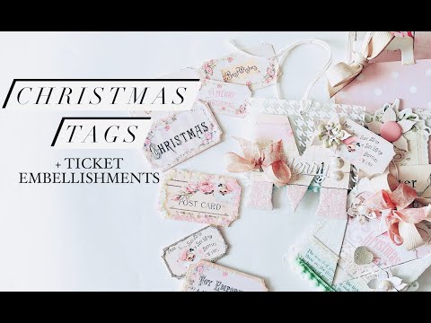 Christmas Scrapbook Embellishments DIY Christmas Shabby Tickets TUTORIAL | Iralamija Scrapbook