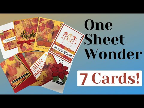 "One Sheet Wonder: 7 Fall Cards You Can Make In Minutes!"Part 1 #onesheetwonder #fallcards #diycards