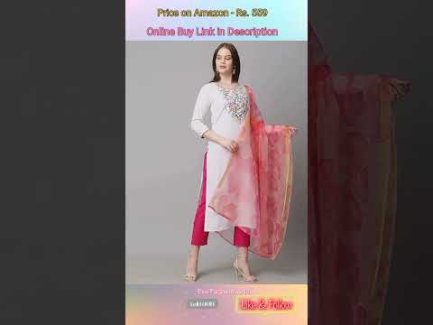 Latest Cotton Blend Straight Kurta with Pant &  Dupatta|| #kurties  #shorts #amzonhaul #viralshort