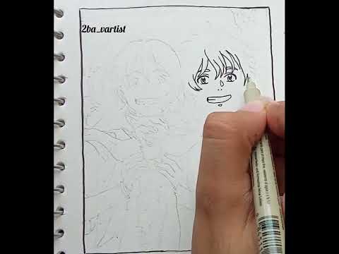 shu & mio sketch |2ba_vartist (anime sketch)