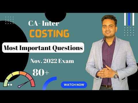 Most Important topics for costing exam|| CA Inter Examination|| Must Do list || Nov 2022