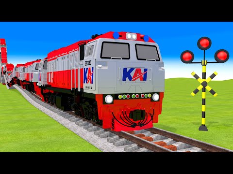 【踏切アニメ】不安定な列車 【カンカン】電車 Fumikiri 3D Railroad Crossing Animation 2024 #1