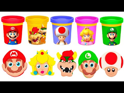 The Super Mario Bros Movie DIY Play Doh Characters | Learn Colors | Preschool Toddler Learning Video