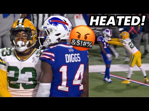 Stefon Diggs vs Jaire Alexander 🤬 HEATED + FIGHTING (WR vs CB) Packers Vs Bills 2022 highlights