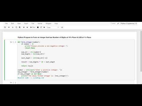 Day 51: Python Program to Form an Integer that has Number of Digits at 10’s LSD at 1’s Place