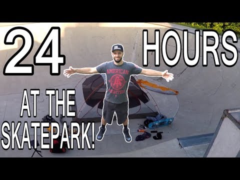 24 HOUR OVERNIGHT CHALLENGE AT THE SKATEPARK!