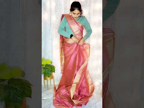 Cotton silk saree draping tricks for Beginners | step by step silk saree draping tutorial #ytshorts