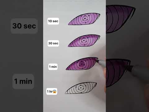 How to Draw Rinnegan in 10sec, 1min, 1hr #shorts