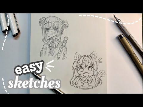 easy sketches ✨ | cute random anime drawings #drawing #anime