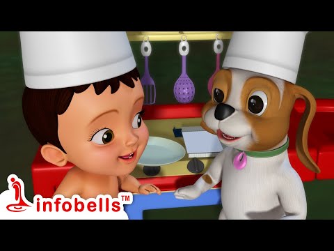 ছোট শেফের রান্নাঘরের মজা - Playing with kitchen toys | Bengali Rhymes and Cartoons | Infobells