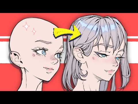 The easy way to draw HAIR (beginner tutorial)