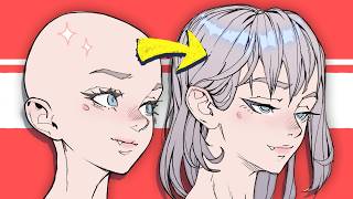 The easy way to draw HAIR (beginner tutorial)