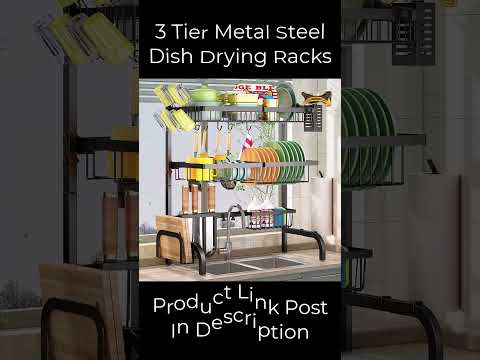 3 Tier Metal Steel Dish Drying Rack #dishrack #kitchen #short