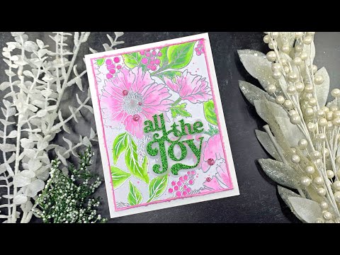 EASY Watercolor with Distress Oxide Sprays | AmyR 2023 Holiday Card Series #9