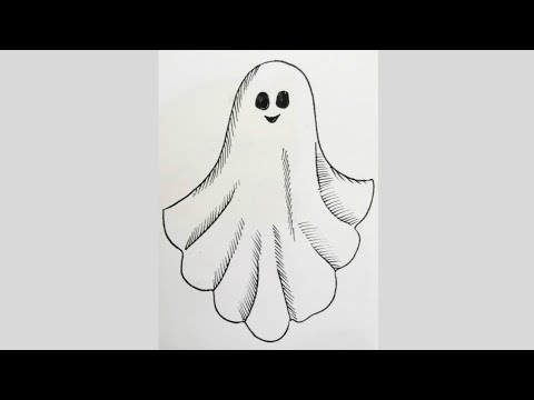 How to draw a ghost #shorts #short #artsyfam #trending #viral  #howtodraw #easydrawing #arttutorial