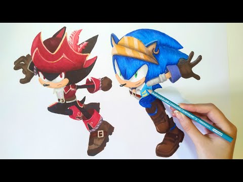 Drawing Captain Shadow & Pirate Sonic (Sonic Dash)