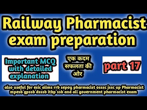 Railway pharmacist exam preparation#rrbpreviousyearquestionpapersolution#pharmamcq#osssc#hssc#esic