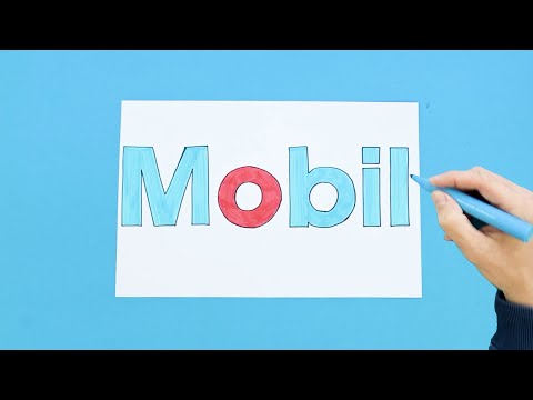 How to draw Mobil Logo