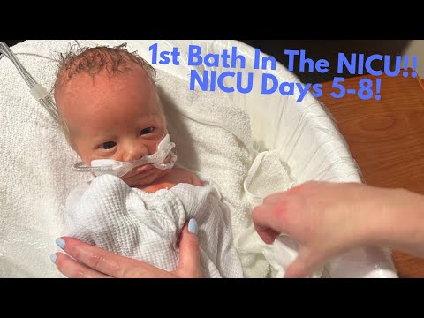 1st Bath In The NICU! NICU Days 5-8!!