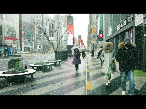 First Snow in SEOUL GANGNAM, Seoul Travel Walker.