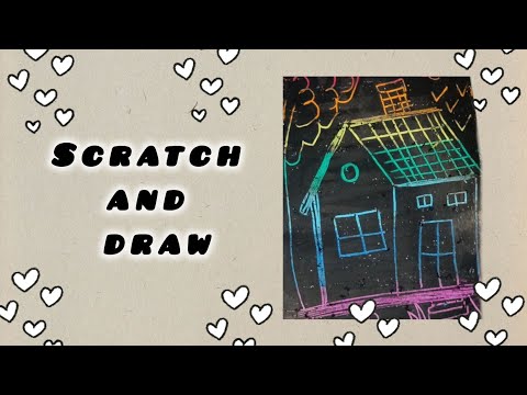 scratch and make rainbow colour house scenery by using pastel colour