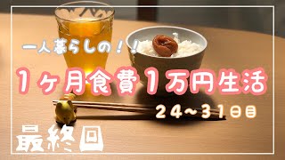 １ヶ月食費１万円生活【最終回】一人暮らしの食費節約/一口コンロ