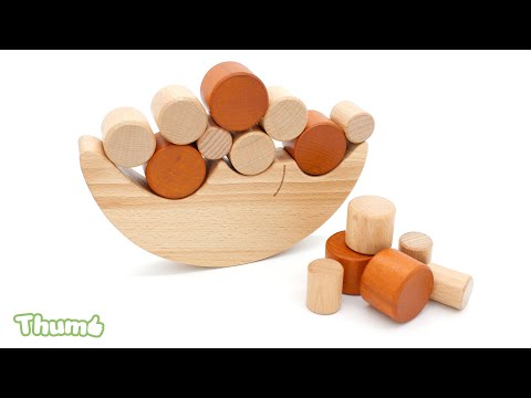 【試玩】 月亮平衡疊疊樂 - Wooden Toys -  Balanced Moon Jenga