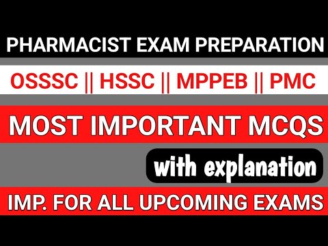 Pharmacist exam preparation | OSSSC | HSSC | MPPEB | PMC | AIIMS | IMPORTANT PHARMACIST MCQS