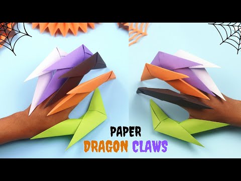 Origami Paper Dragon Claws For Halloween| How to Make Paper Claws| DIY Halloween Costumes