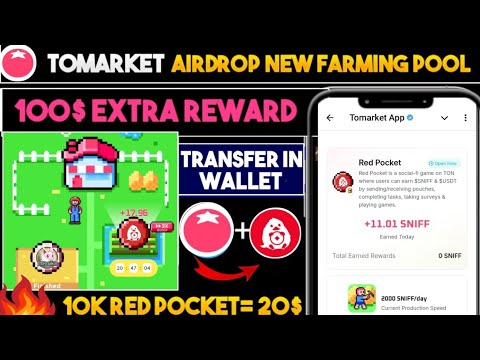 Tomarket Red Pocket Farming Pool  | Earn SNIFF Coins for Red Pocket |Tomarket new farming pool