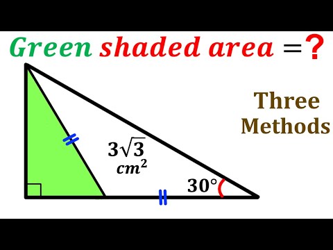 Can you find area of the Green shaded triangle? | (3 Methods) | #math #maths | #geometry