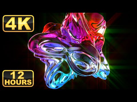 4K Calming Video for Meditation! Abstract Mercury. Alloy Metal Liquid. Water Surface Flow. 12 hours