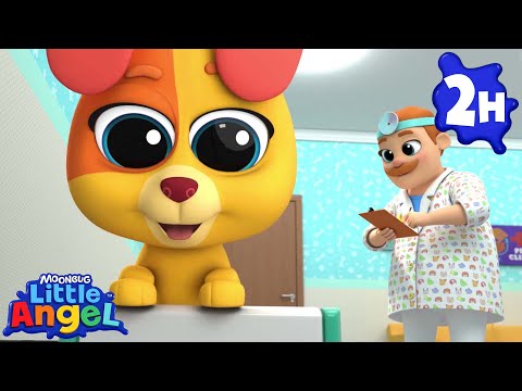 Bingo's Vet Visit - Cure the Sick Dog! | Little Angel | Fun Kids Songs | Nursery Rhymes