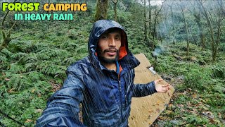 Winter Group Camping in Heavy Rain in Deep Forest | Winter Rain Camping | Camping Video