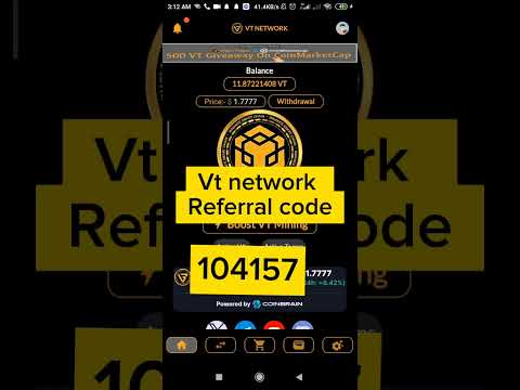 VT NETWORK MINING APP REFERRAL CODE।। vt network mining app।। #vtnetwork