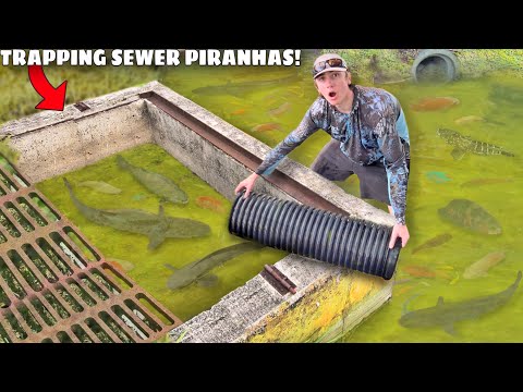 Trapping MONSTER Sewer Piranhas For My POND!