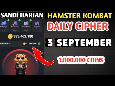 SANDI HARIAN HAMSTER KOMBAT HARI INI 3 SEPTEMBER 2024 | HAMSTER KOMBAT DAILY CIPHER TODAY CODE