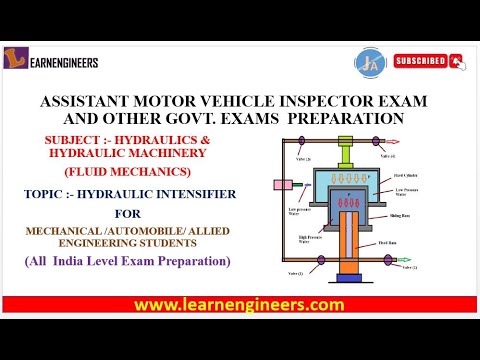 HYDRAULIC INTENSIFIER FROM HYDRAULICS FOR ASSISTANT MOTOR VEHICLE INSPECTOR AND OTHER GOVT EXAM