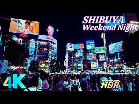 【4K HDR Japan Walk】-Shibuya Night Walk [Tokyo Night Walk] (渋谷 • 東京) 💝🇯🇵【東京徒歩】 Vibrant Night Scenes 🌆