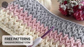 SUPER EASY Crochet Pattern for Beginners (ONE ROW REPEAT)! ⚡️ Crochet Stitch for Baby Blanket & Bag