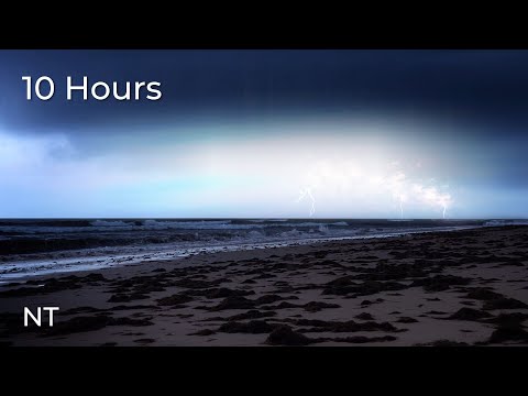 Ocean Thunderstorm in Portugal | Lightning Stormy Weather, Rolling Thunder & Rain Sounds for Sleep