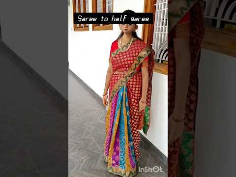 పాత చిరతో లంగా వోని✂️ ✋#ytshorts #shortsfeed #halfsaree #oldsareereuse #cutting  #harikahomemakes