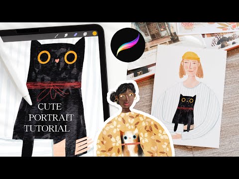 How to easily paint cute portraits in procreate (with cats) // procreate tutorial for beginners