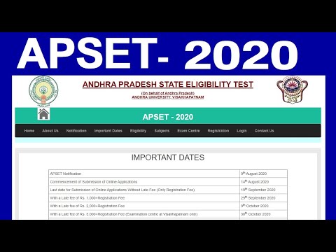 APSET 2020 Notification