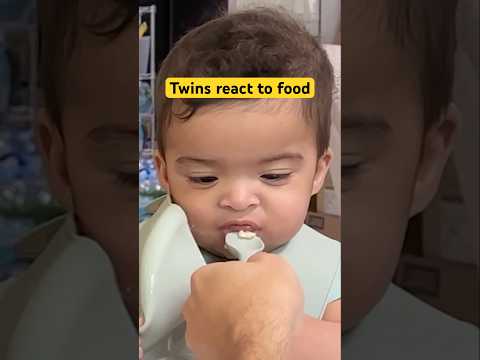 Twins react to fruit for the first time #baby #twins #twinlife #twinparents #