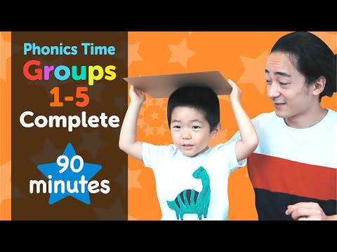 Group 1-5: All Main Lessons | Phonics Time with Masa and Junya | Made by Red Cat Reading