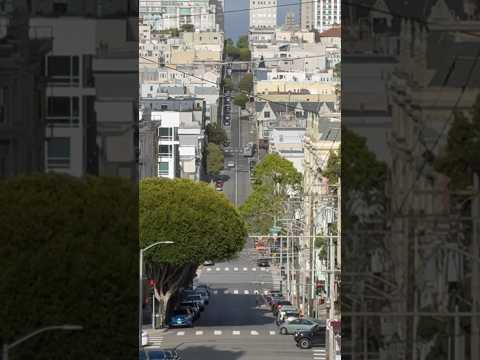 Steep roads of San Francisco with slope angle of 30 to 40 degrees!